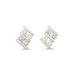 A PAIR OF DIAMOND CLUSTER STUD EARRINGS, mounted in white gold