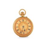 AN EDWARDIAN 18CT GOLD OPEN FACED POCKET WATCH, chaised and engraved case, hallmark Chester 1901,