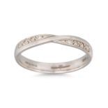 A DIAMOND SET BAND RING, in platinum, size L