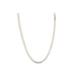 A CULTURED PEARL NECKLACE, with 14ct gold clasp