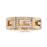 A GENT'S 18CT GOLD GUCCI RING, diamond set, signed, size S