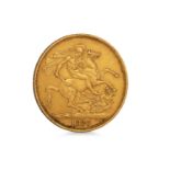 AN 1887 £2 DOUBLE SOVEREIGN ENGLISH GOLD COIN, 22ct, very fine