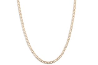 A 9CT GOLD FANCY LINK NECKLACE, ca 9 g.