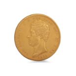 AN 1836 100 LIRA SWISS GOLD COIN VF, gross weight 32.3 g. 1 troy oz