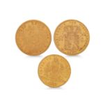 THREE DIFFERENT EUROPEAN GOLD COINS, German 1894 20 mark VF, Austrian 1892 8FL/20 FR EF, Netherlands