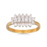 A DIAMOND CLUSTER RING, mounted in 18ct yellow gold. Estimated: weight of diamonds: 0.60 ct.,size