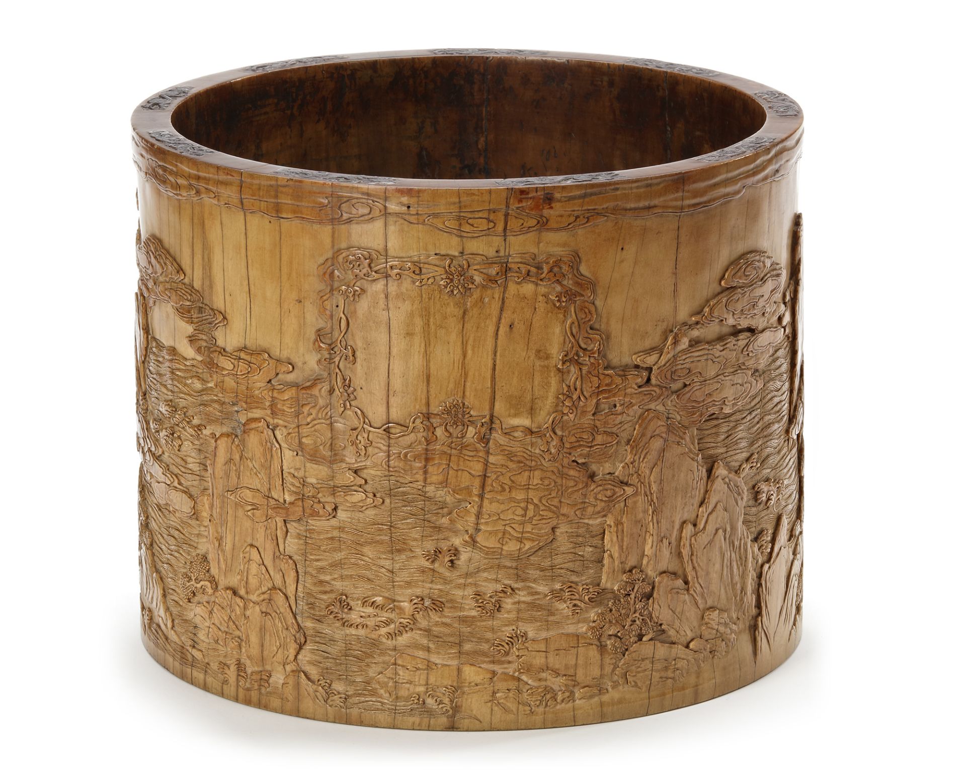 A CHINESE HUANG YANG MU WOOD CARVED BRUSH POT, 17TH CENTURY - Image 2 of 4