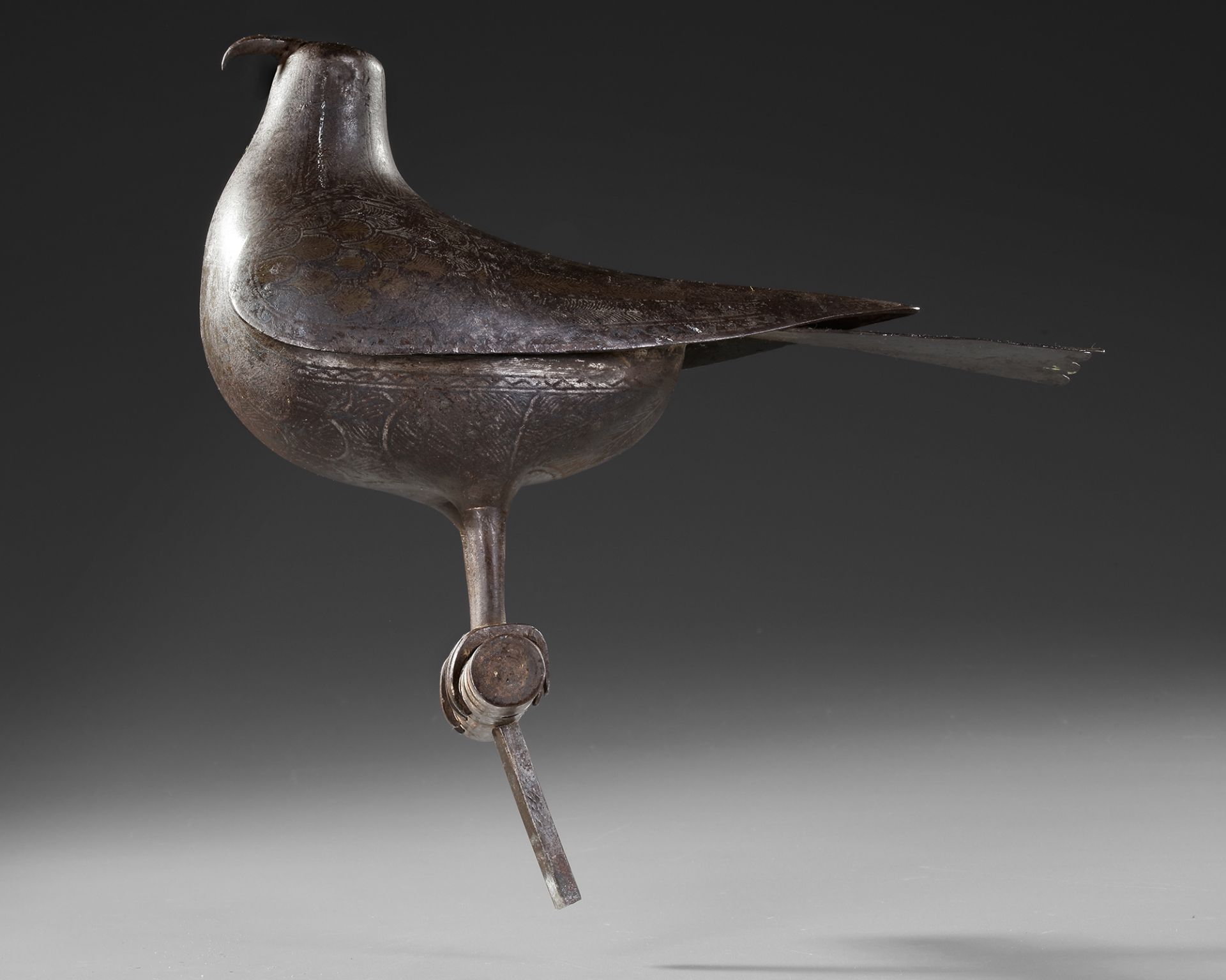 A PERSIAN STEEL BIRD, ZAND DYNASTY 18TH CENTURY - Image 2 of 4