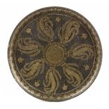 A BRASS-INLAID BIDRI DISH, BIDAR, INDIA, 17TH CENTURY