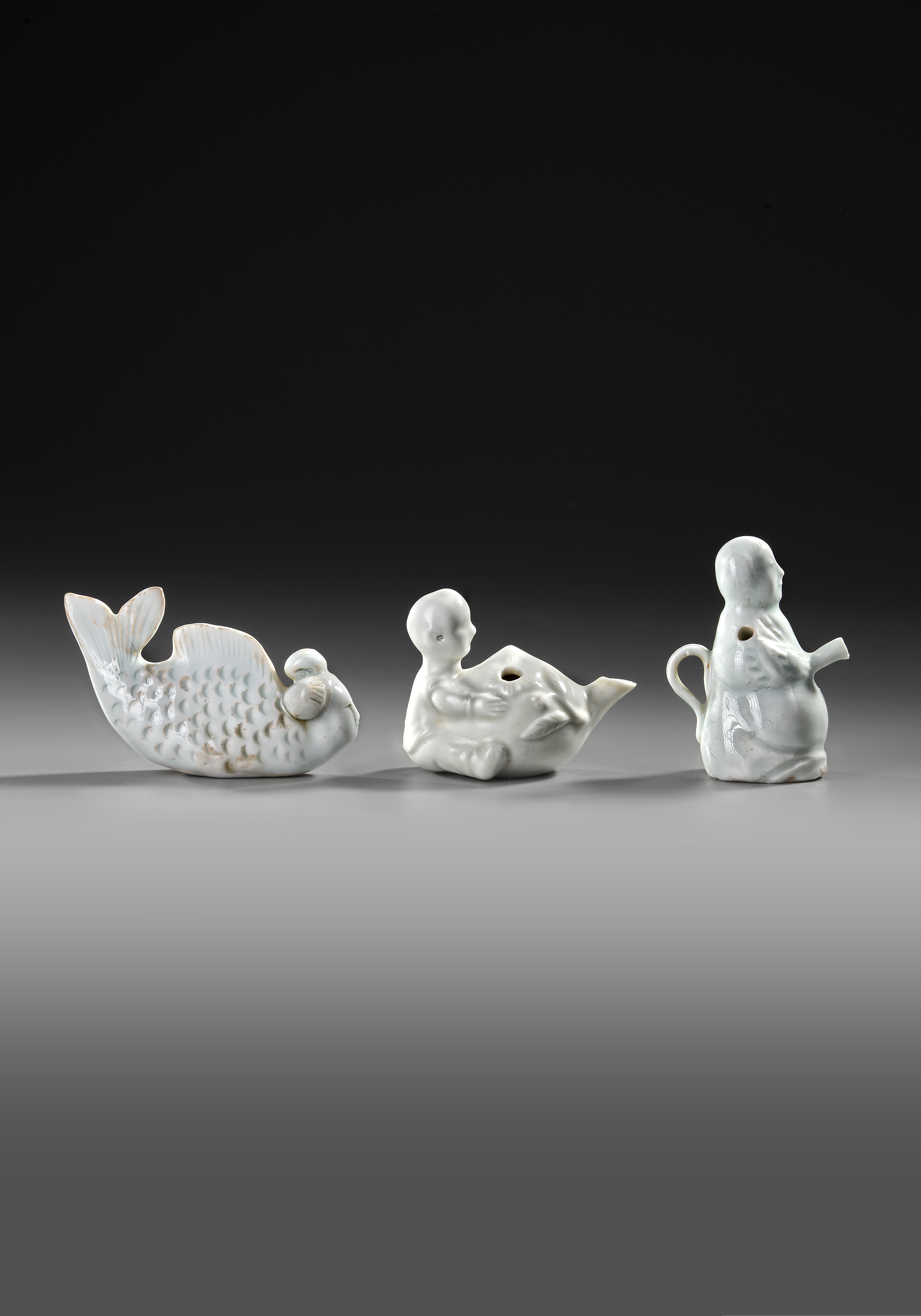 THREE CHINESE QINGBAI FIGURES, SONG DYNASTY (960-1279) - Image 2 of 4