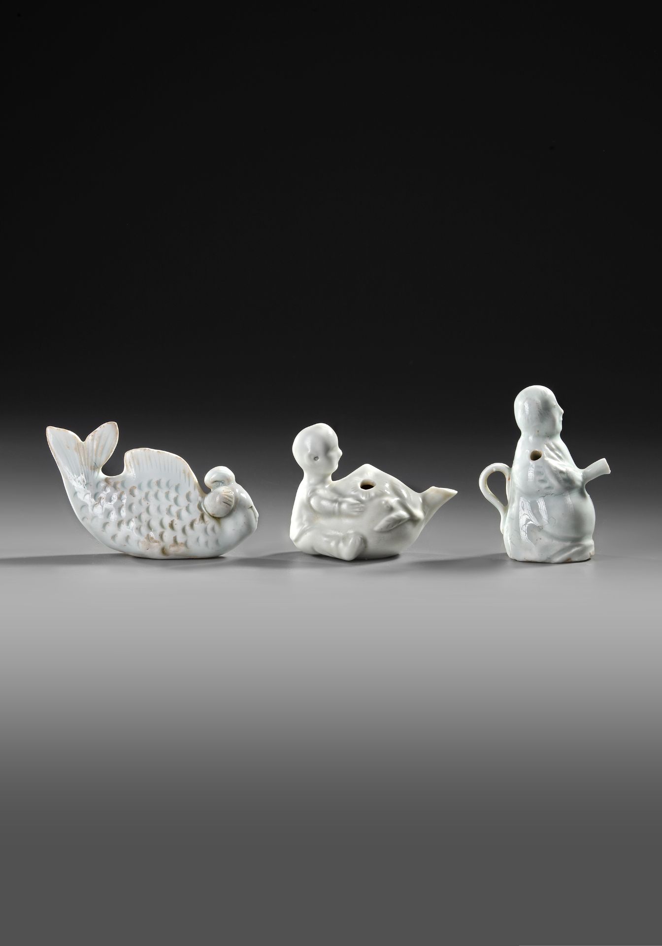 THREE CHINESE QINGBAI FIGURES, SONG DYNASTY (960-1279) - Image 2 of 4