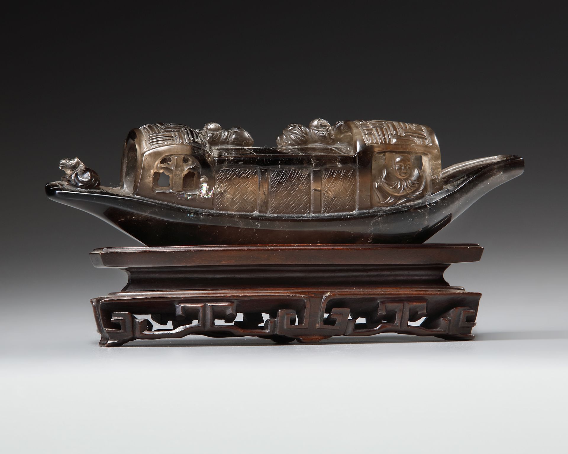 AN AGATE CARVING OF A SAMPAN, QING DYNASTY, 19TH CENTURY - Image 5 of 5