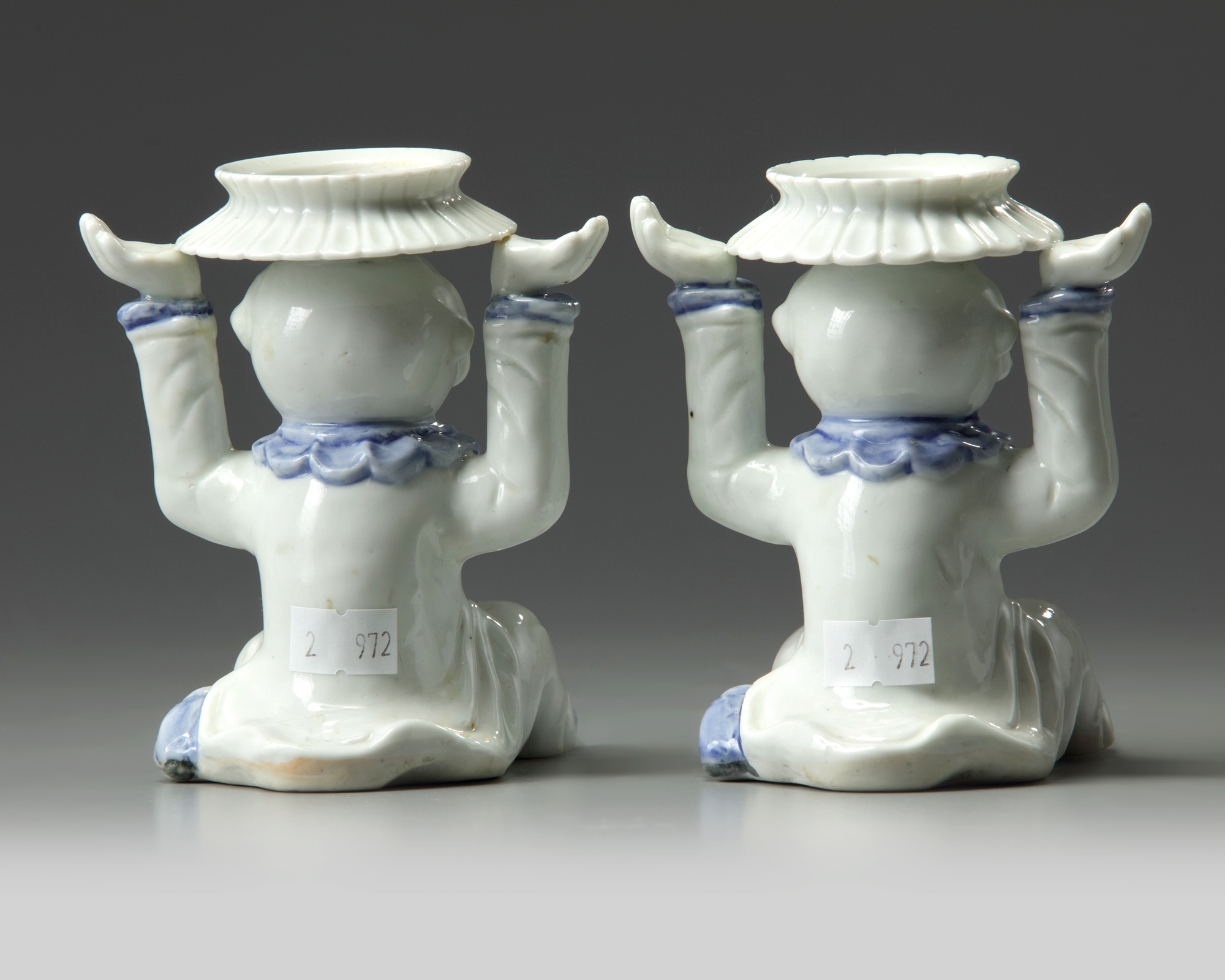 A JAPANESE PAIR OF 'BOY FIGURES', HIRADO WARE, 19TH CENTURY - Image 4 of 8