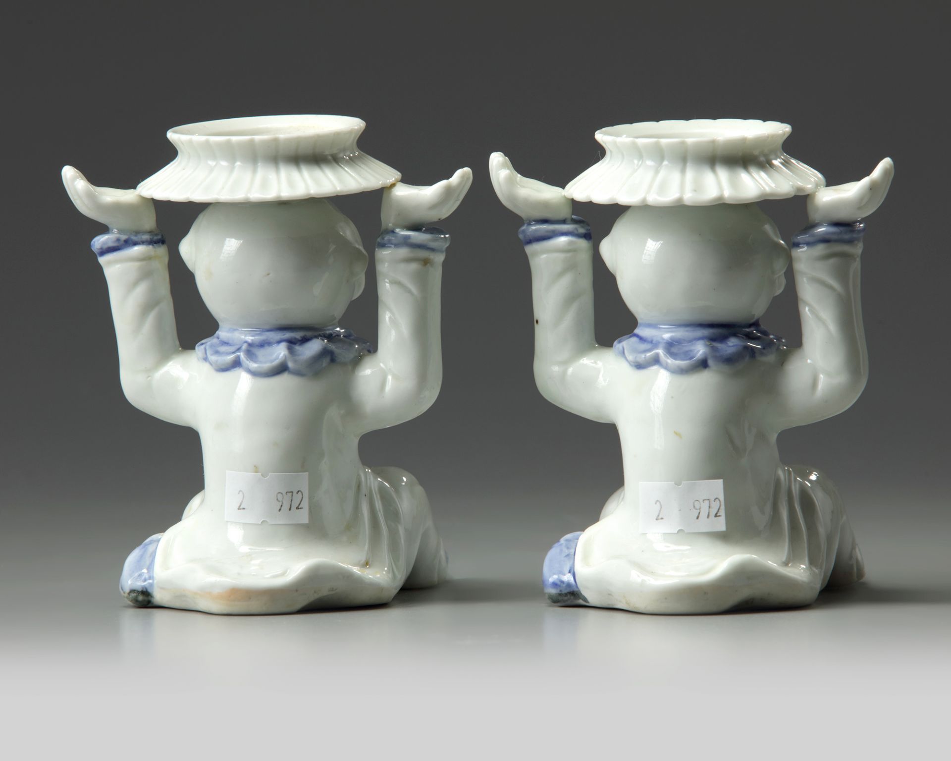 A JAPANESE PAIR OF 'BOY FIGURES', HIRADO WARE, 19TH CENTURY - Bild 4 aus 8