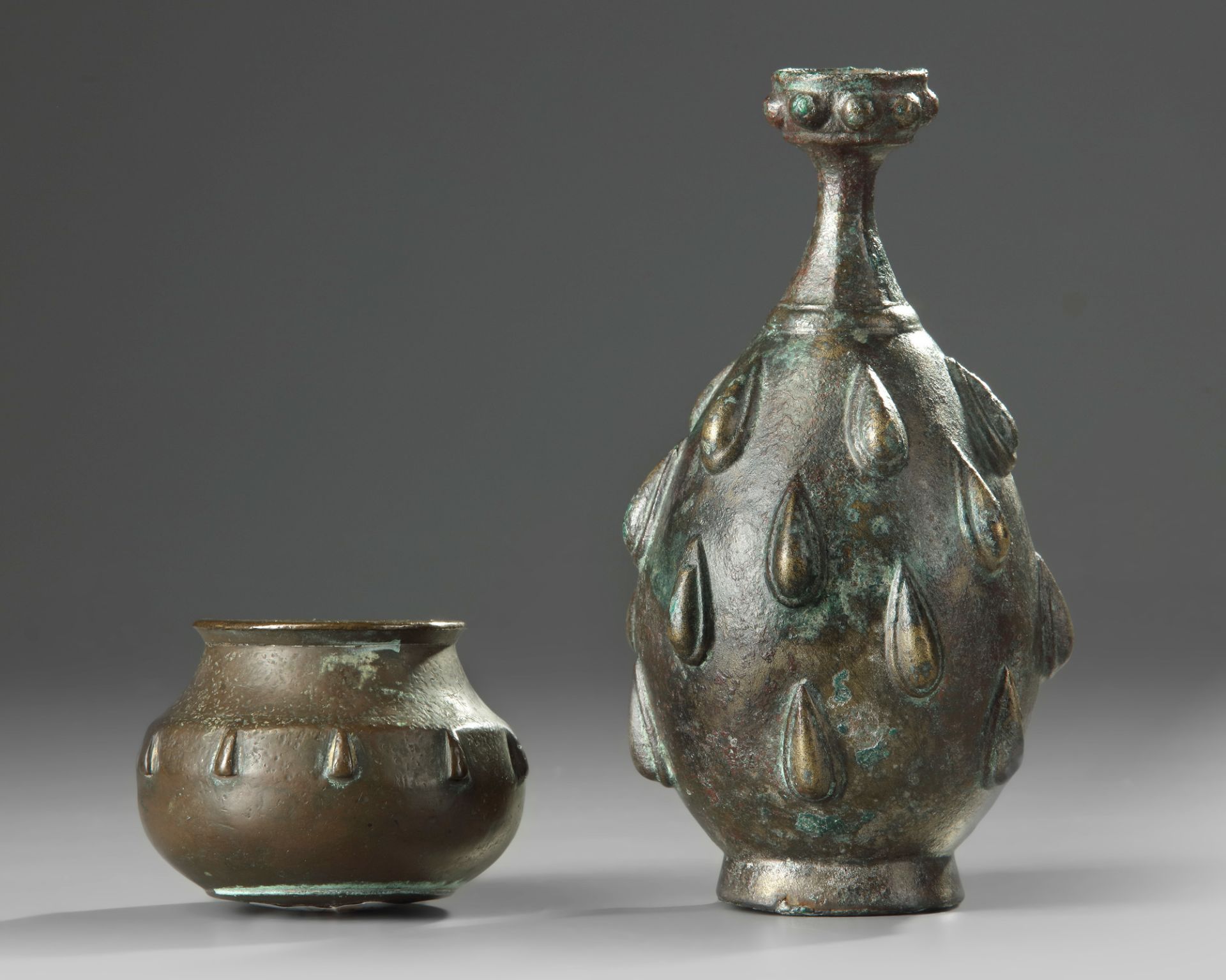 THREE BRONZE SELJUK VESSELS, PERSIA, 12TH-14TH CENTURY - Image 2 of 7