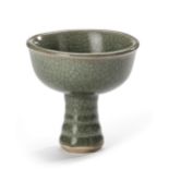 A CHINESE GUAN-TYPE CELADON STEM CUP, YUAN DYNASTY (1271-1368)