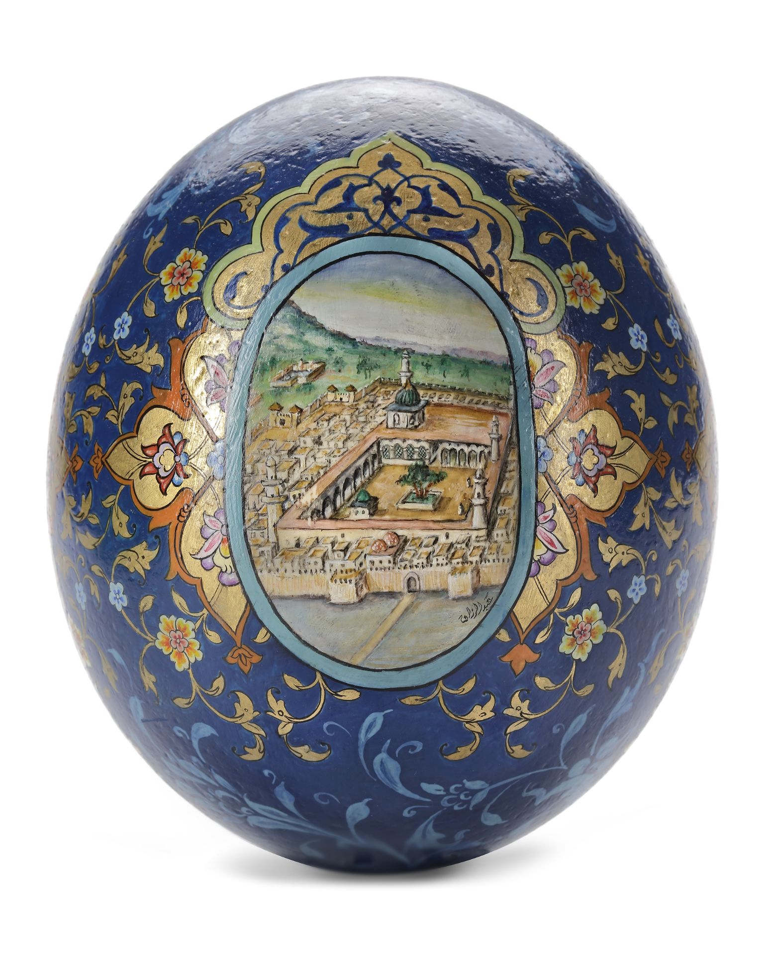 A PAINTED OSTRICH EGG, TURKEY, 20TH CENTURY - Bild 3 aus 5