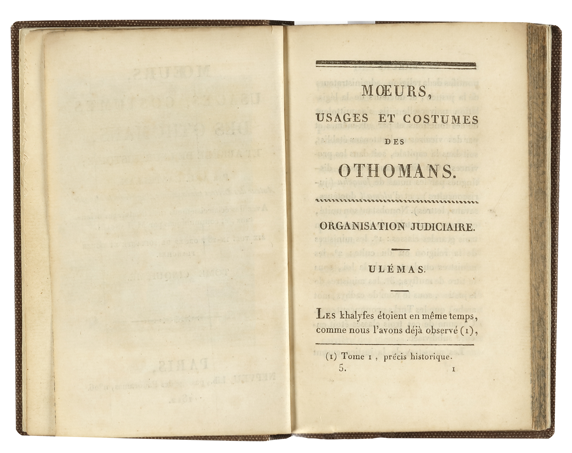 HISTORY OF THE OTTOMAN MANNERS AND CUSTOMS, PARIS AND DATED 1812 - Image 2 of 6