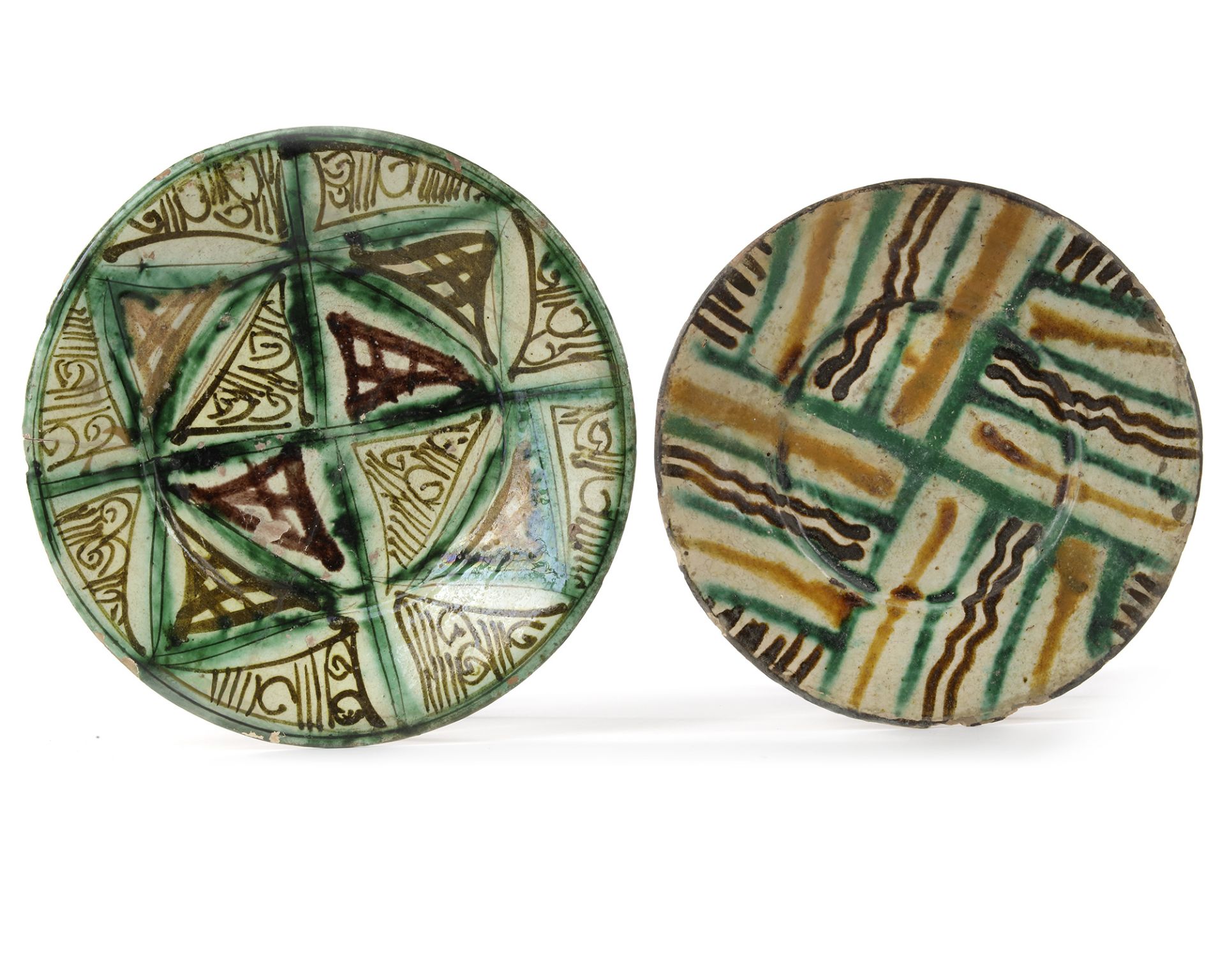 TWO NISHAPUR SPLASHWARE PLATES, PERSIA, 10TH CENTURY - Bild 2 aus 3