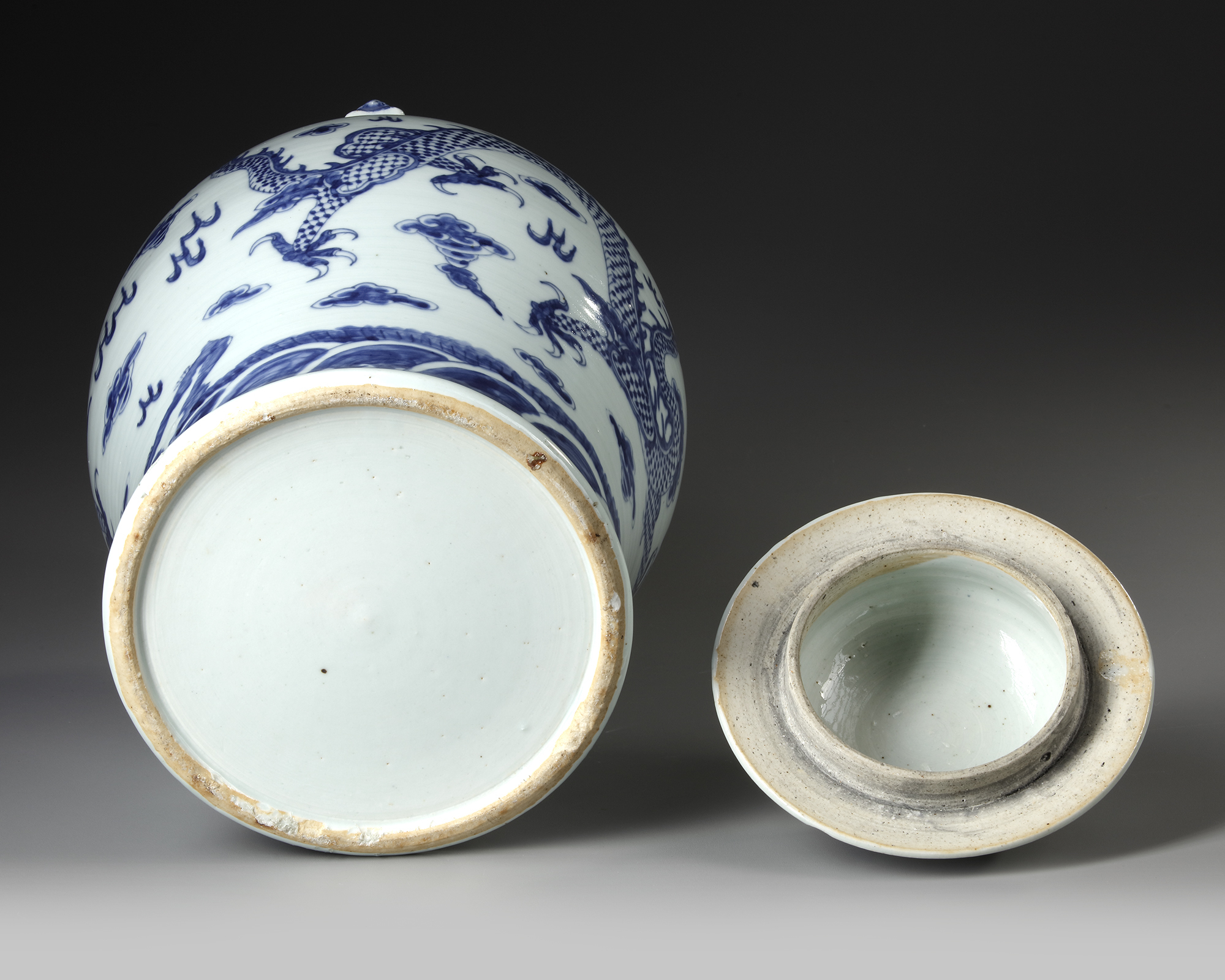 A CHINESE BLUE AND WHITE DRAGON VASE, 19TH CENTURY - Image 5 of 5