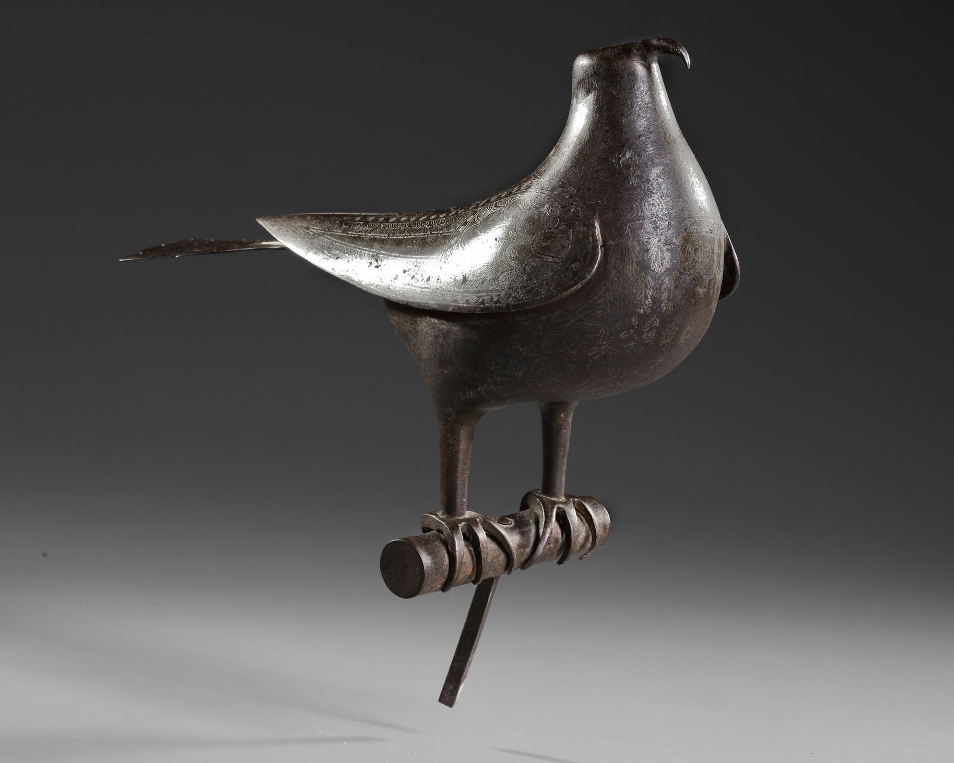 A PERSIAN STEEL BIRD, ZAND DYNASTY 18TH CENTURY - Image 4 of 4