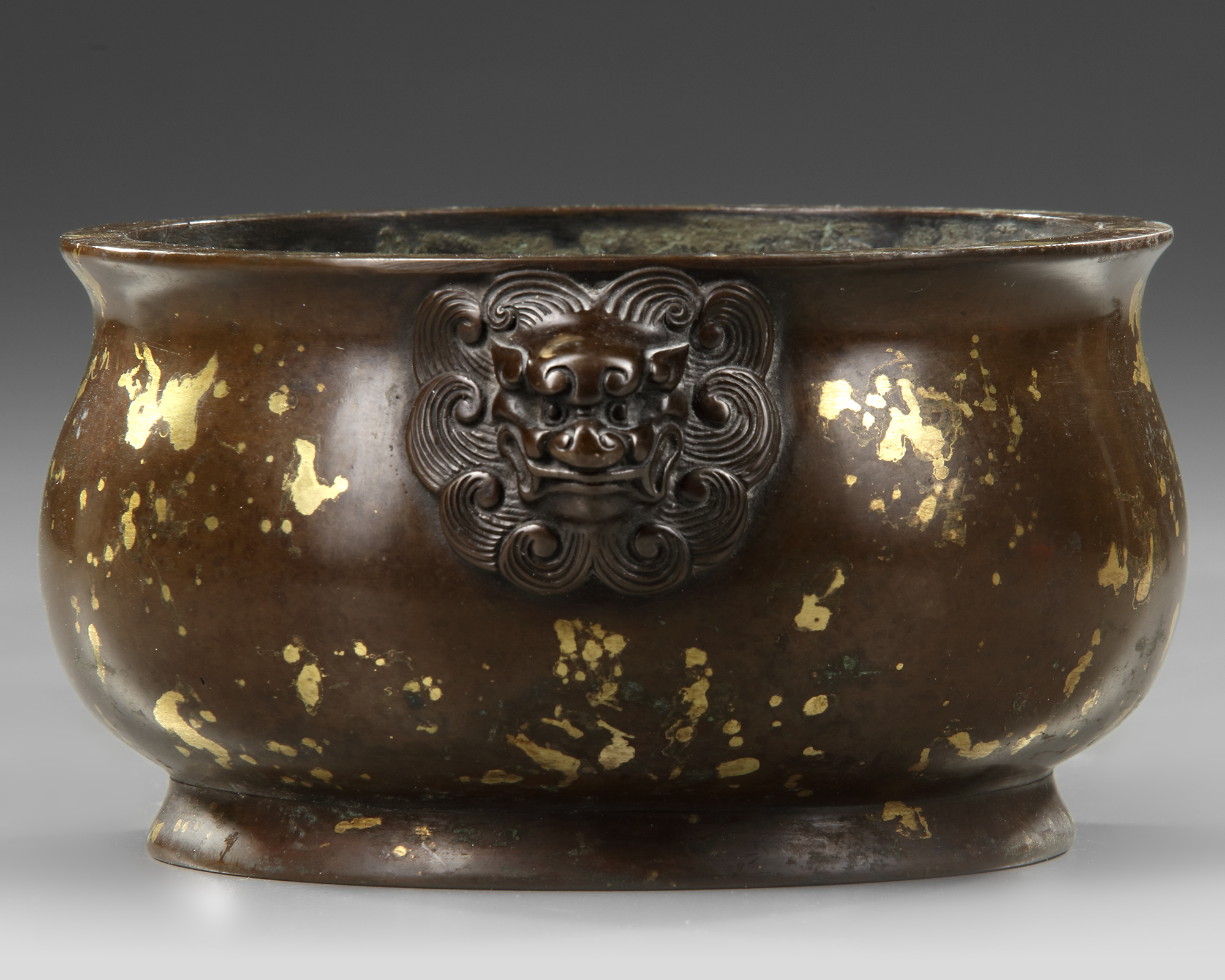 A CHINESE GILT SPLASHED BRONZE CENSER, 19TH CENTURY - Image 3 of 5