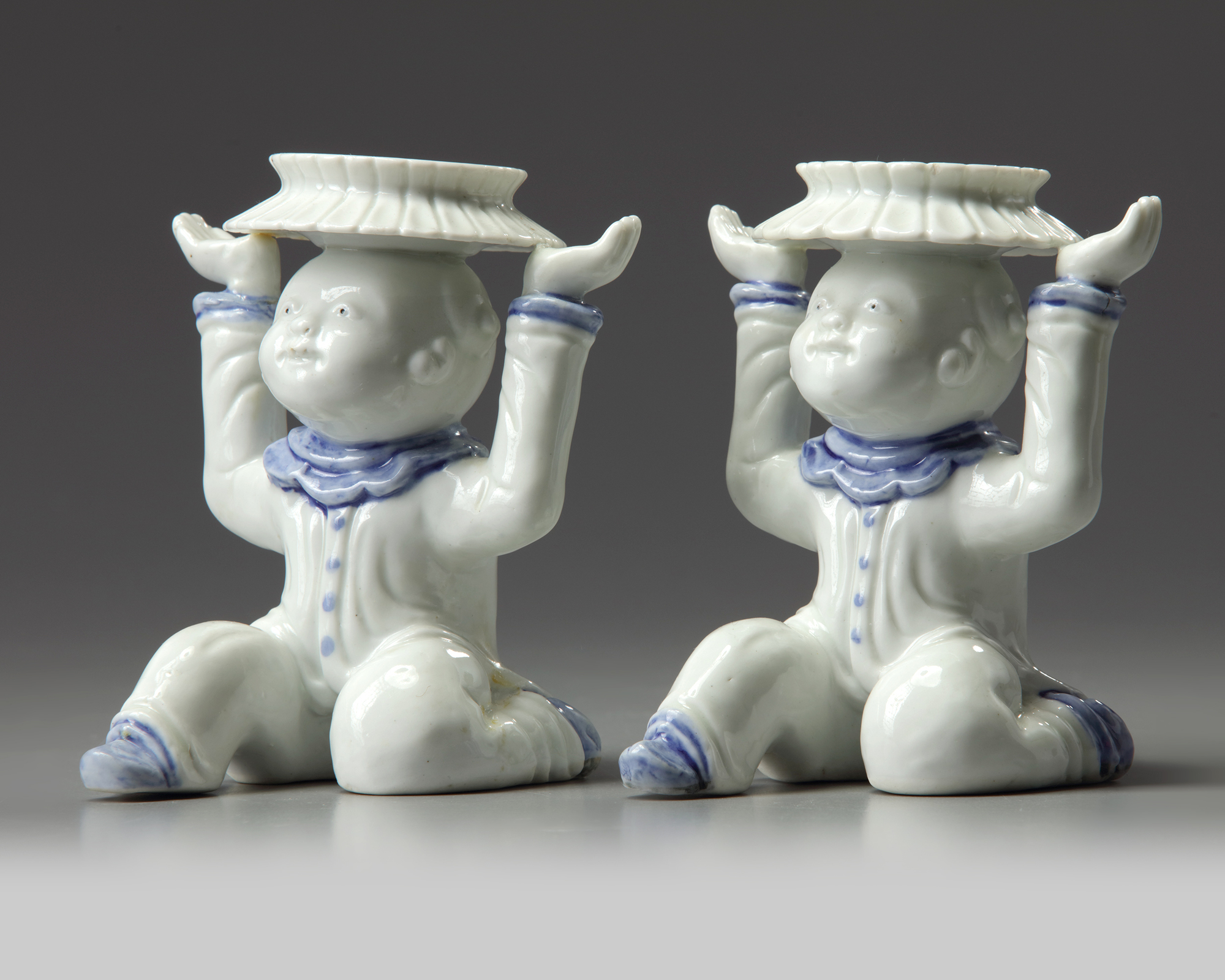 A JAPANESE PAIR OF 'BOY FIGURES', HIRADO WARE, 19TH CENTURY - Image 2 of 8