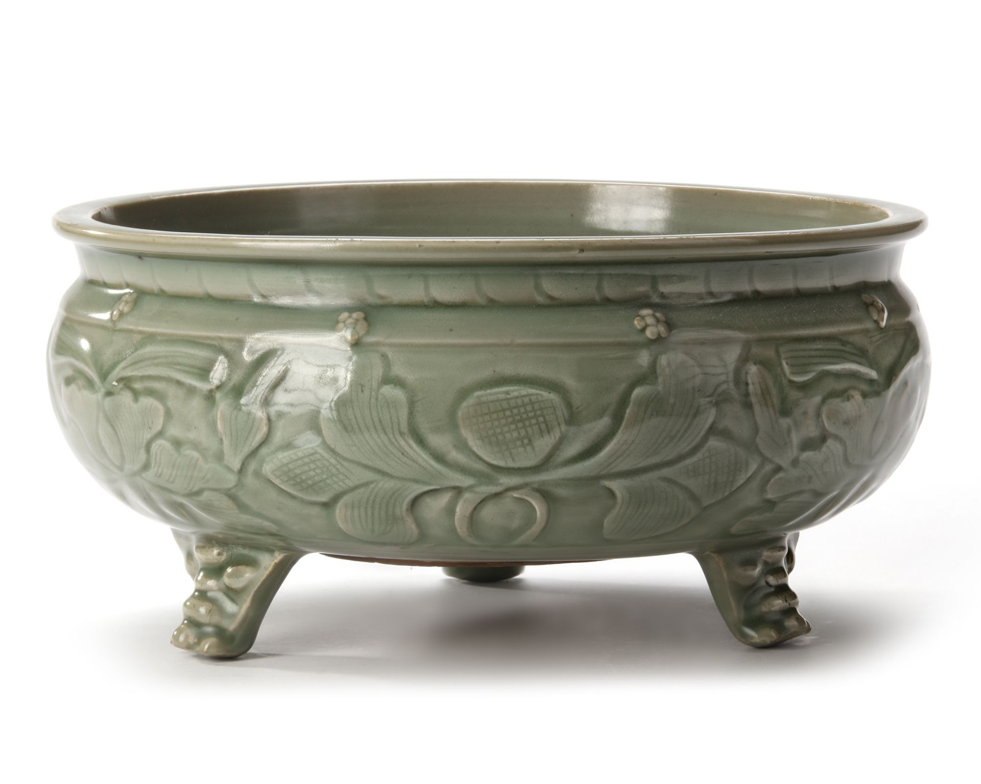 A CHINESE LONGQUAN CELADON BULB BOWL, YUAN DYNASTY (1271-1368)