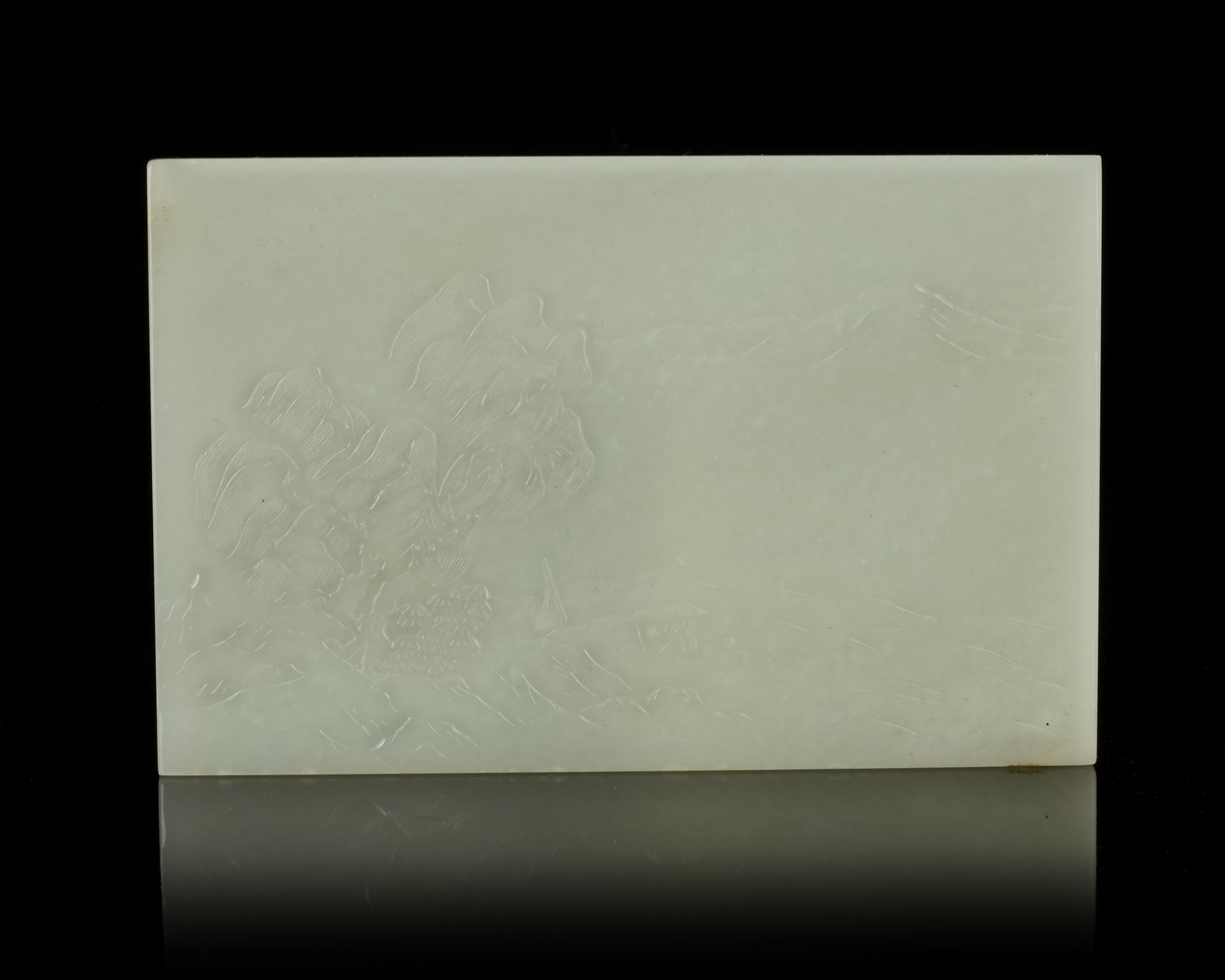 A CHINESE WHITE JADE PLAQUE, 19TH CENTURY