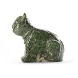 AN UMAYYAD POTTERY SCULPTURE OF A FELINE, 8TH CENTURY