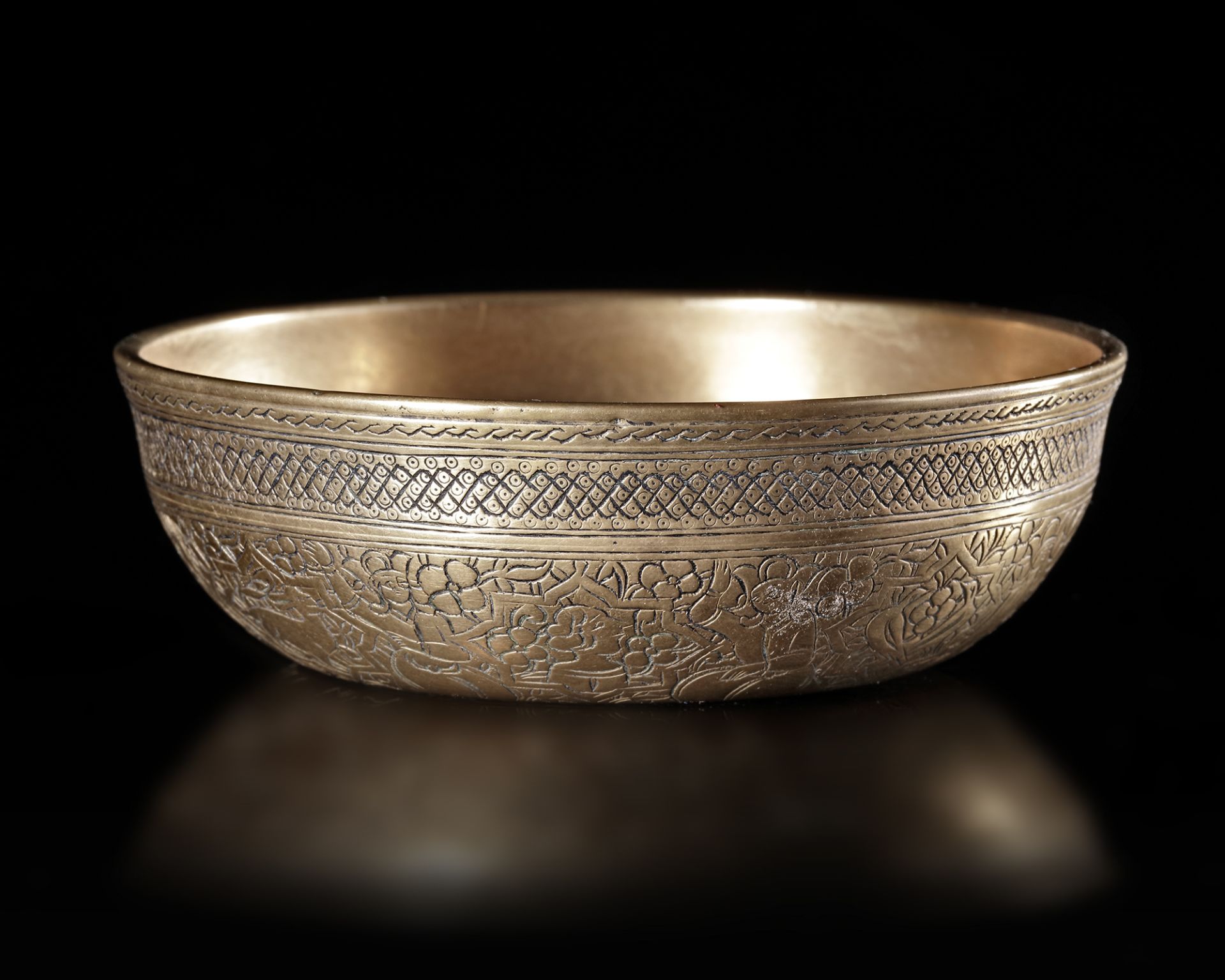 A PERSIAN GILT BRONZE MAGIC BOWL, QAJAR 19TH CENTURY - Image 2 of 4