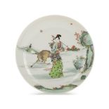 A CHINESE FAMILLE VERTE MAGU DISH,19TH CENTURY