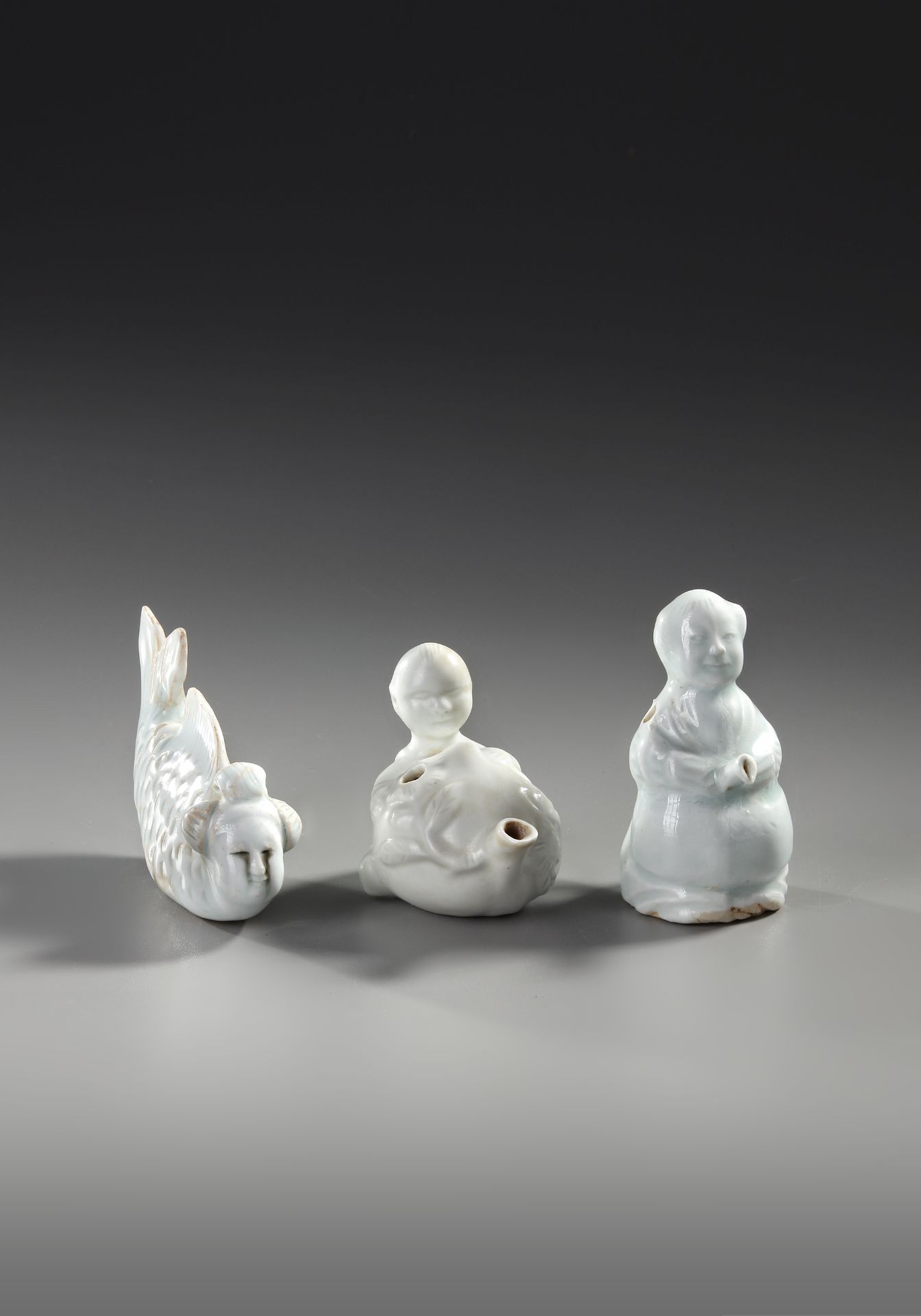 THREE CHINESE QINGBAI FIGURES, SONG DYNASTY (960-1279) - Image 3 of 4