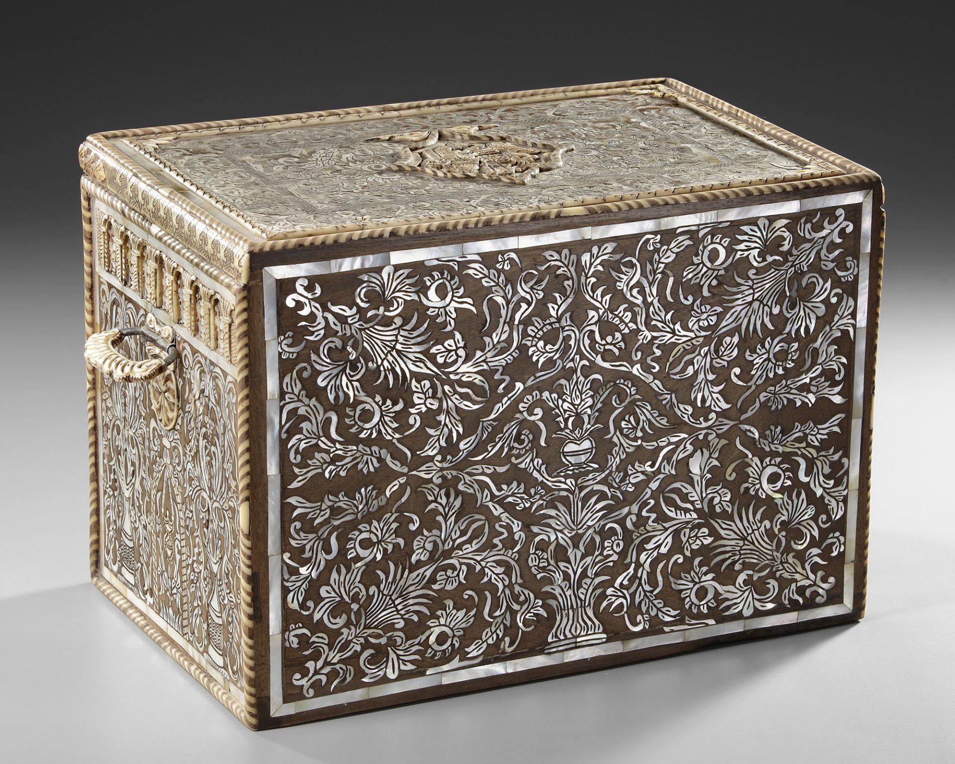 AN OTTOMAN MOTHER-OF-PEARL AND BONE INLAID CABINET, TURKEY OR SYRIA, 18TH-19TH CENTURY - Image 5 of 6