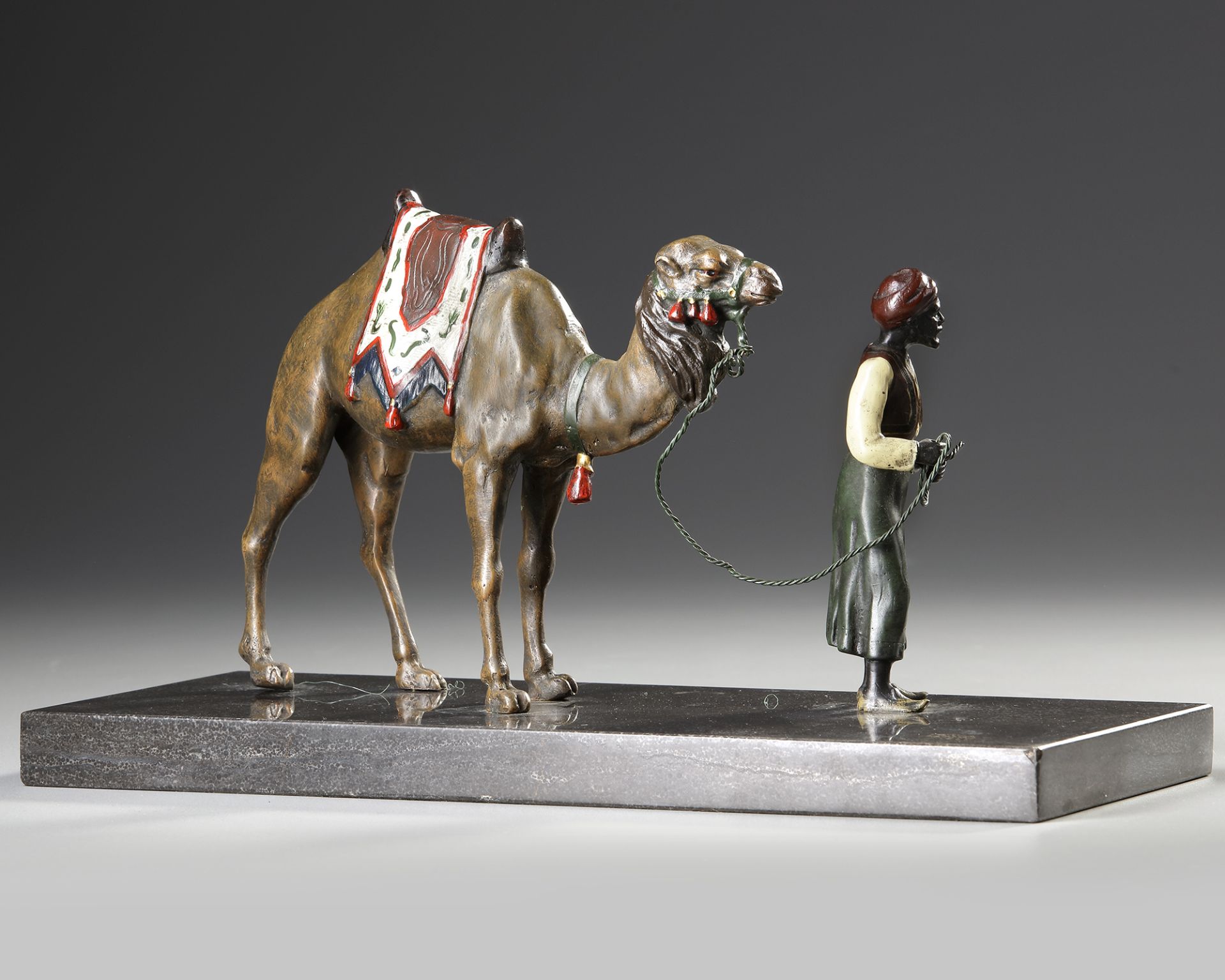 A VIENNA PAINTED BRONZE CAMEL AND A RIDER, AUSTRIA, EARLY 20TH CENTURY - Image 3 of 3