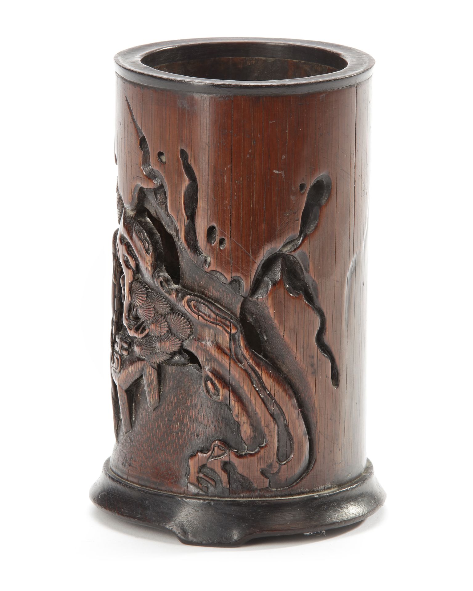 A CHINESE BAMBOO SCHOLAR BRUSH POT, QING DYNASTY (1644-1912) - Image 2 of 3