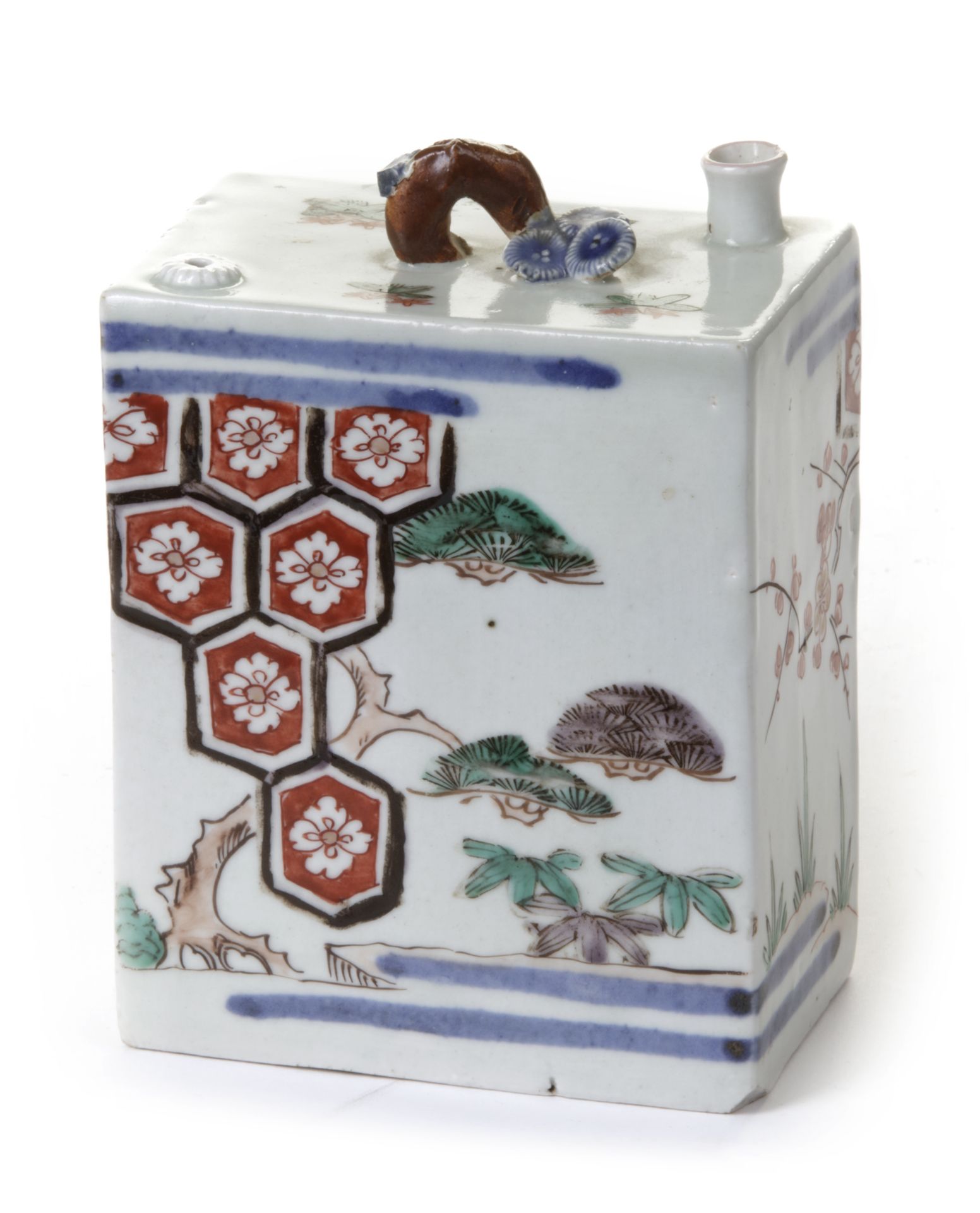 A JAPANESE RECTANGULAR SAKE BOTTLE, 18TH CENTURY