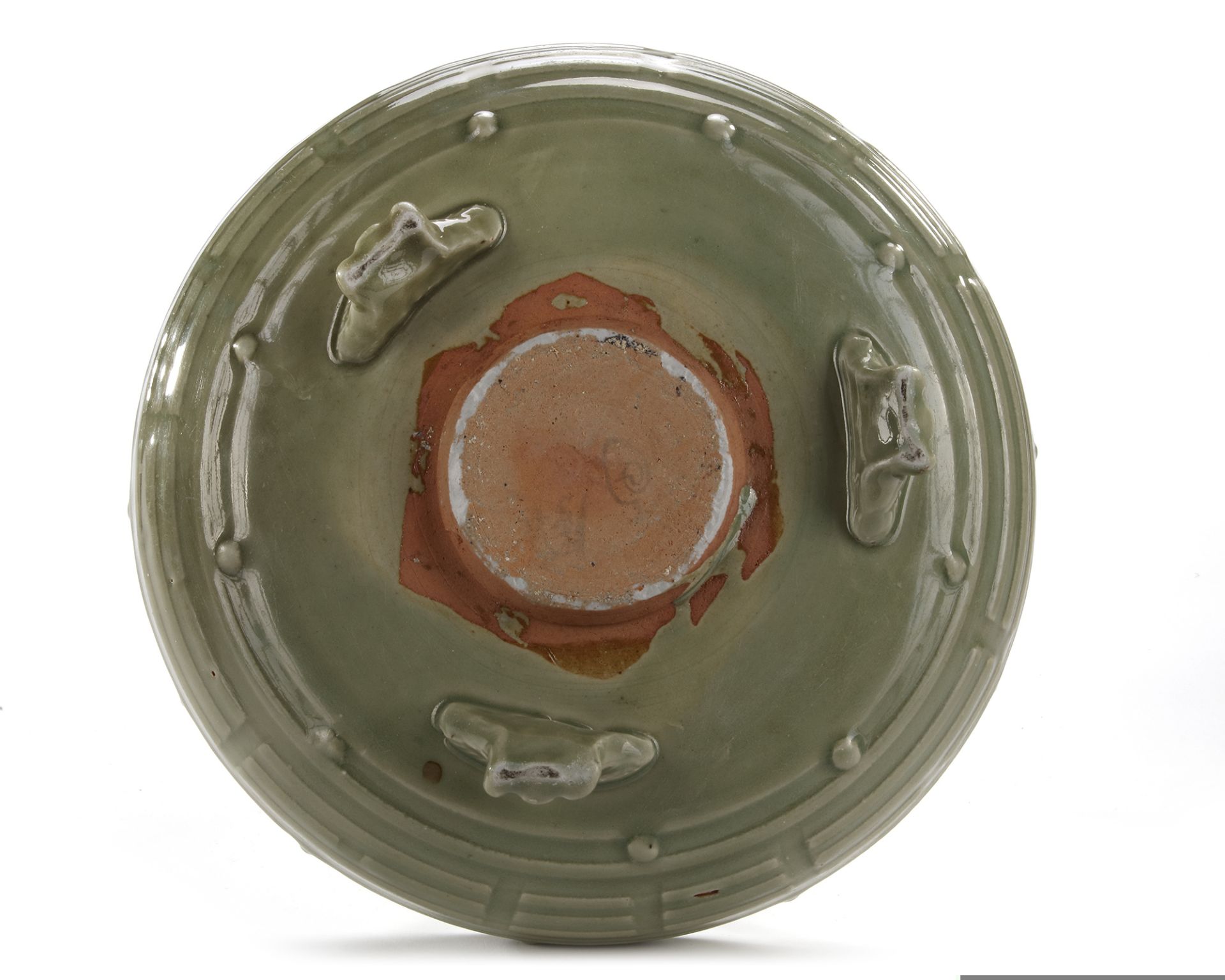 A CHINESE LONGQUAN CELADON 'EIGHT TRIGRAMS' TRIPOD CENSER LATE YUAN/EARLY MING DYNASTY (13TH-14TH CE - Bild 4 aus 4