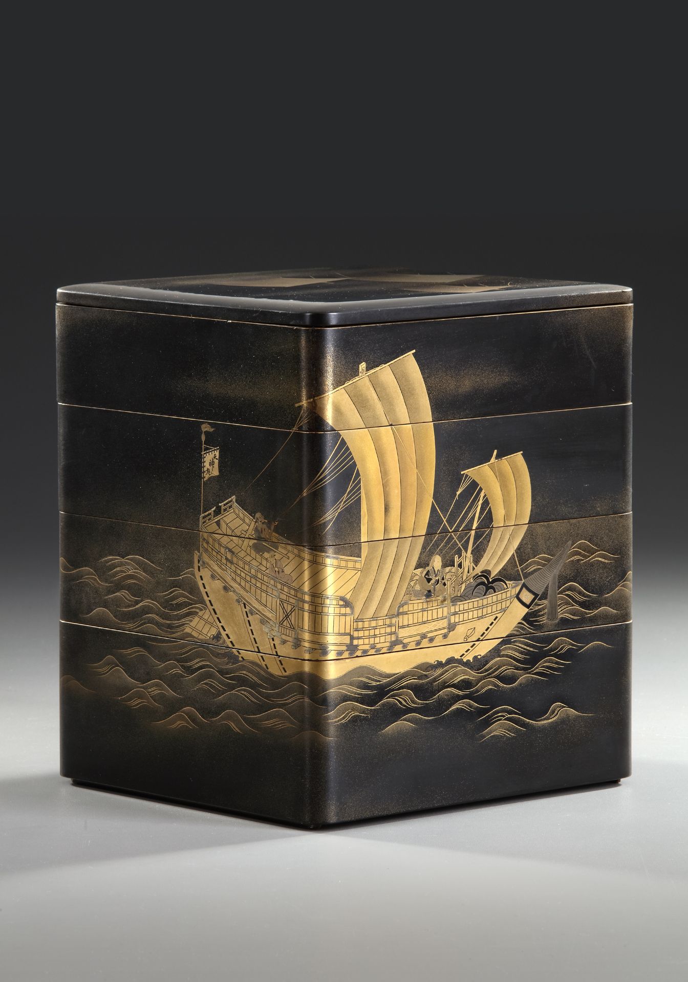 A JAPANESE FOUR-TIER LACQUER BOX ( JUBBAKO), EDO PERIOD 18TH-19TH CENTURY - Image 2 of 6