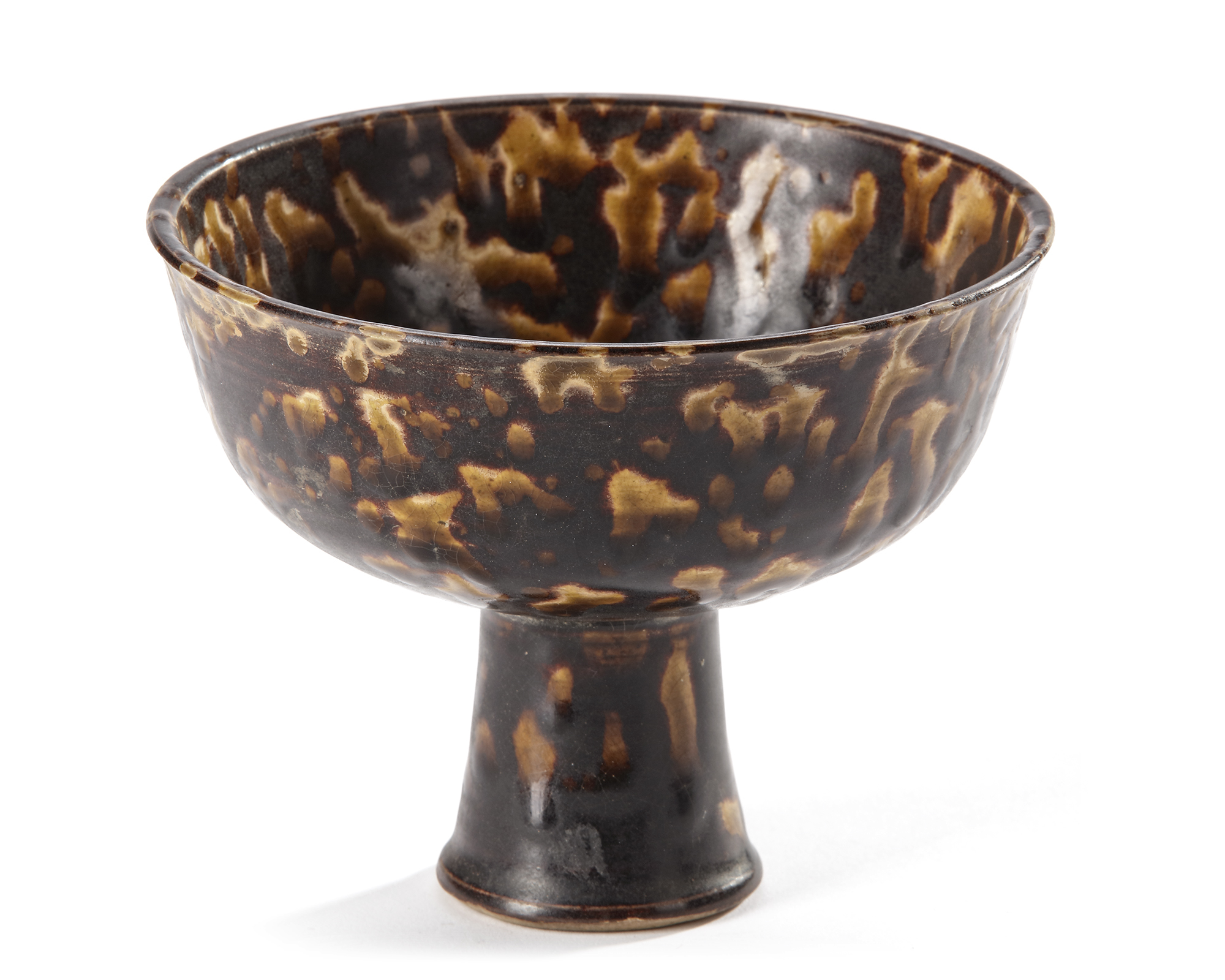 A CHINESE 'TORTOISESHELL' GLAZED STEM CUP, MING DYNASTY (1368-1644) - Image 2 of 4