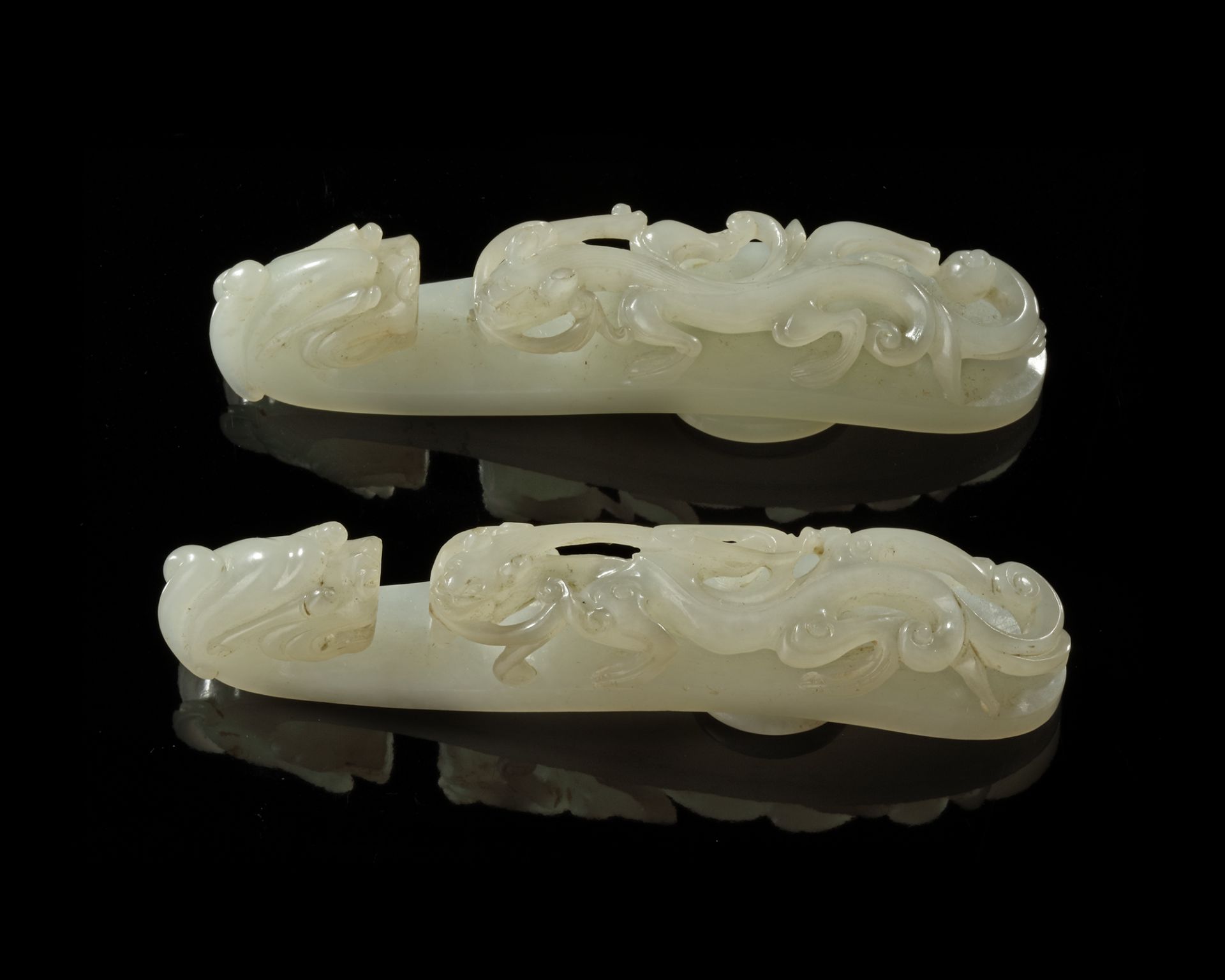 A CHINESE SET OF JADE BELTHOOKS, 19TH-20TH CENTURY - Image 2 of 3