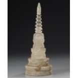 A ROCK CRYSTAL RELIQUARY SHAPED AS A STUPA, GANDHARA 4TH-5TH CENTURY