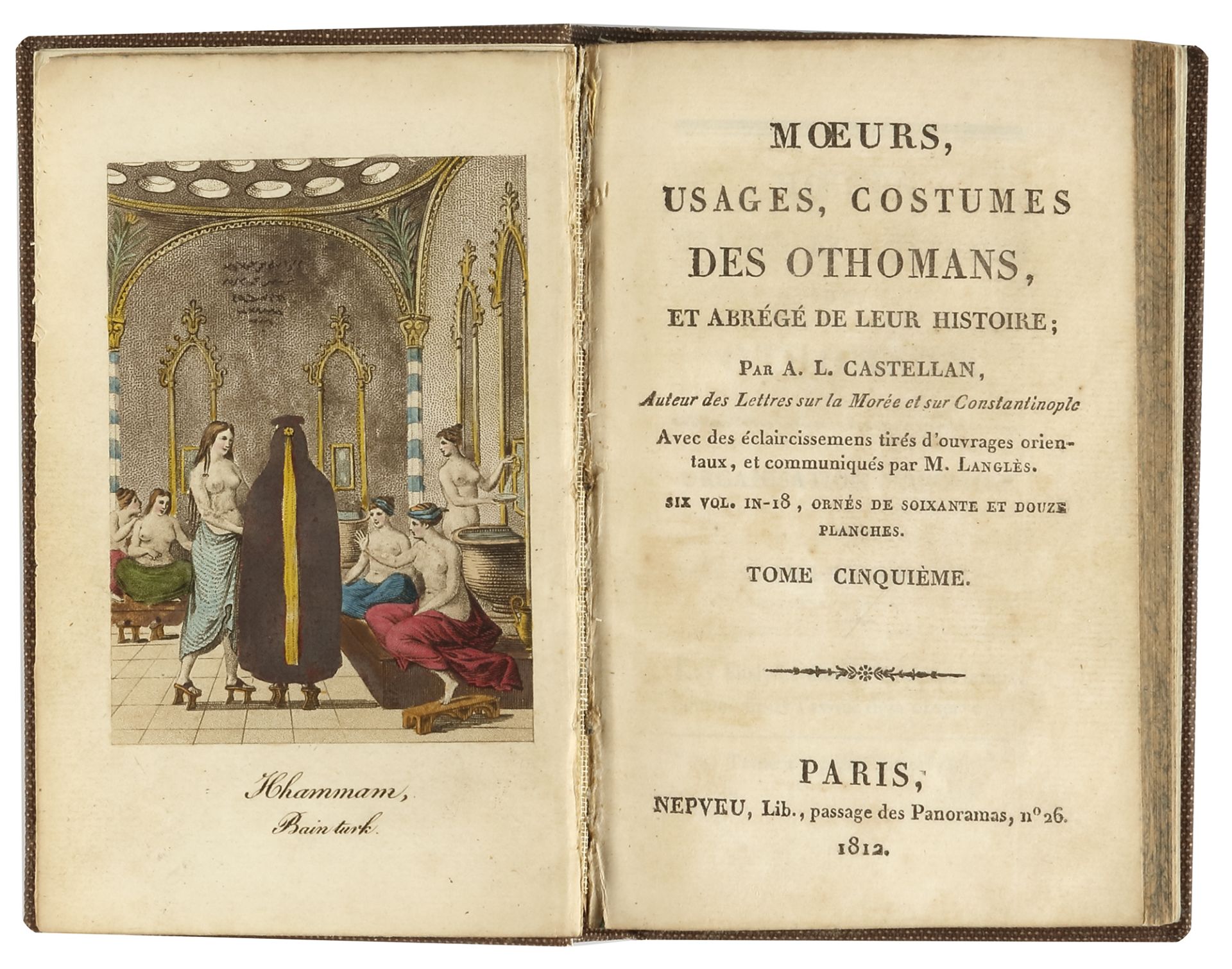 HISTORY OF THE OTTOMAN MANNERS AND CUSTOMS, PARIS AND DATED 1812 - Image 5 of 6