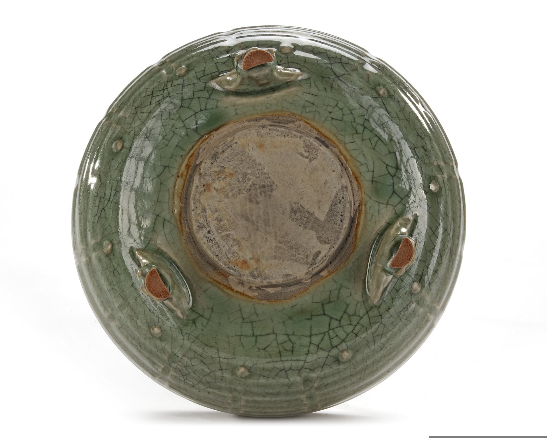 A CHINESE LONGQUAN CELADON 'EIGHT TRIGRAMS' TRIPOD CENSER, LATE YUAN, EARLY MING DYNASTY (13TH-14TH - Bild 3 aus 4