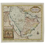 A FRENCH MAP OF THE ARABIAN PENINSULA WITH LARGE INSET OF THE GREAT MOSQUE OF MECCA, 18TH CENTURY