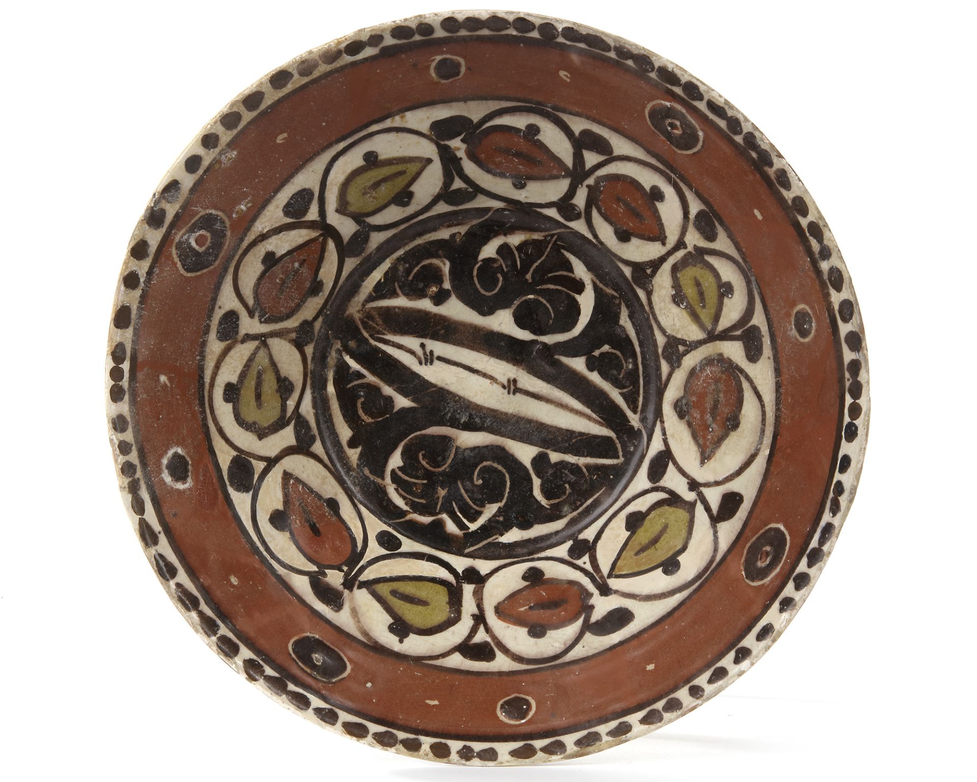 A SAMANID SLIP-PAINTED POTTERY BOWL, PERSIA, 10TH CENTURY - Bild 2 aus 5