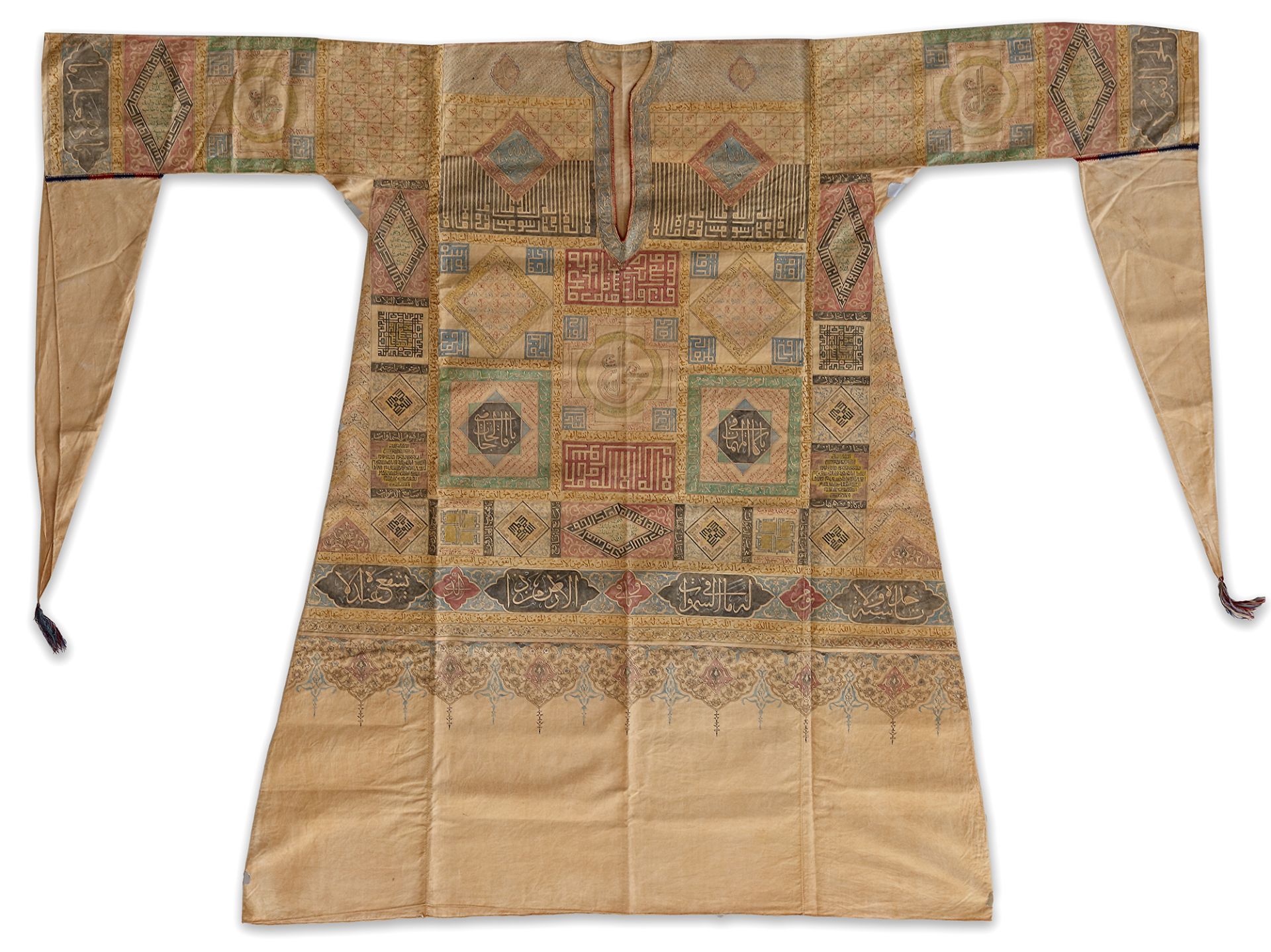AN OTTOMAN TALISMANIC SHIRT (JAMA) WITH EXTRACTS FROM THE QURAN AND PRAYERS, TURKEY, 17TH-18TH CENTU