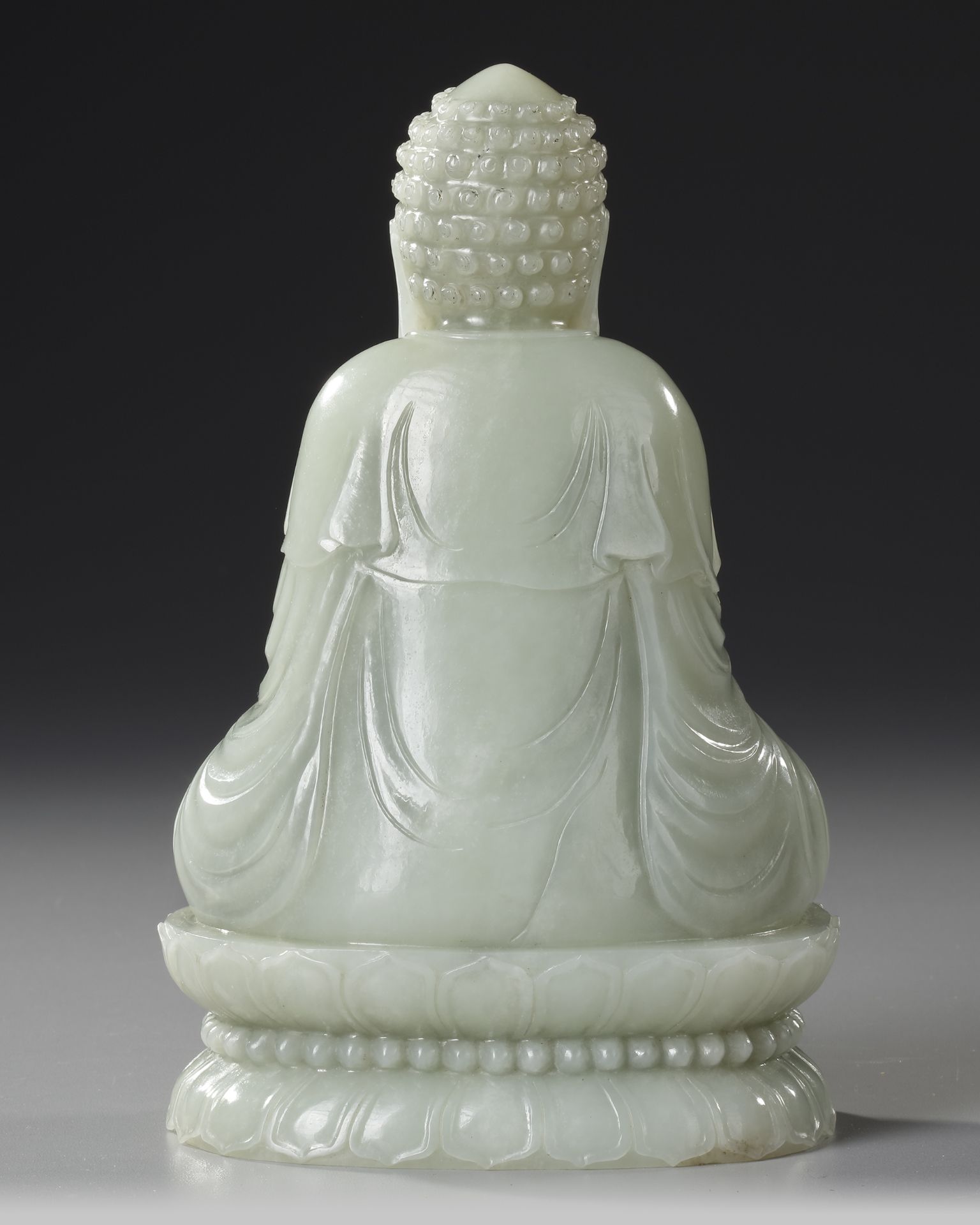 A CHINESE CARVED JADE SEATED BUDDHA, QING DYNASTY (1644–1911) - Image 7 of 12