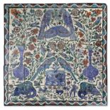 A FINE DAMASCUS TILE PANEL, OTTOMAN SYRIA, 18TH CENTURY