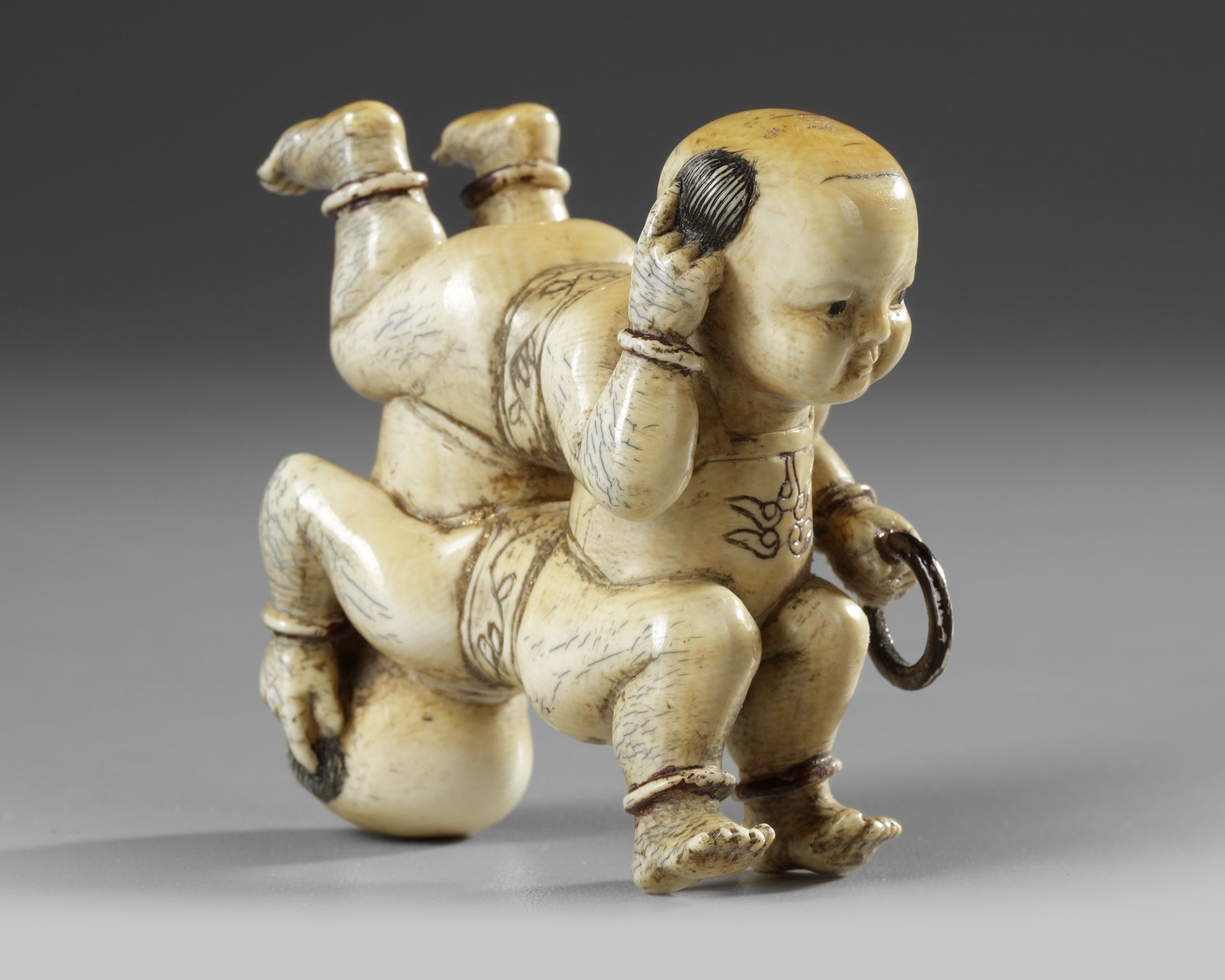 CHINESE IVORY TWIN BOYS, 19TH CENTURY - Image 3 of 10